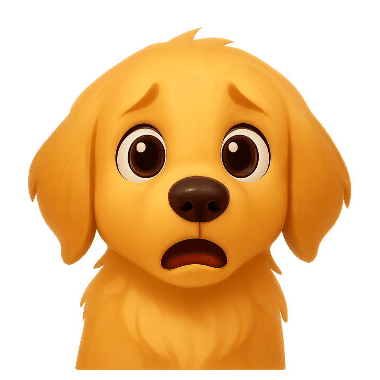 The BowlScore puppy looking worried about an ingredient list